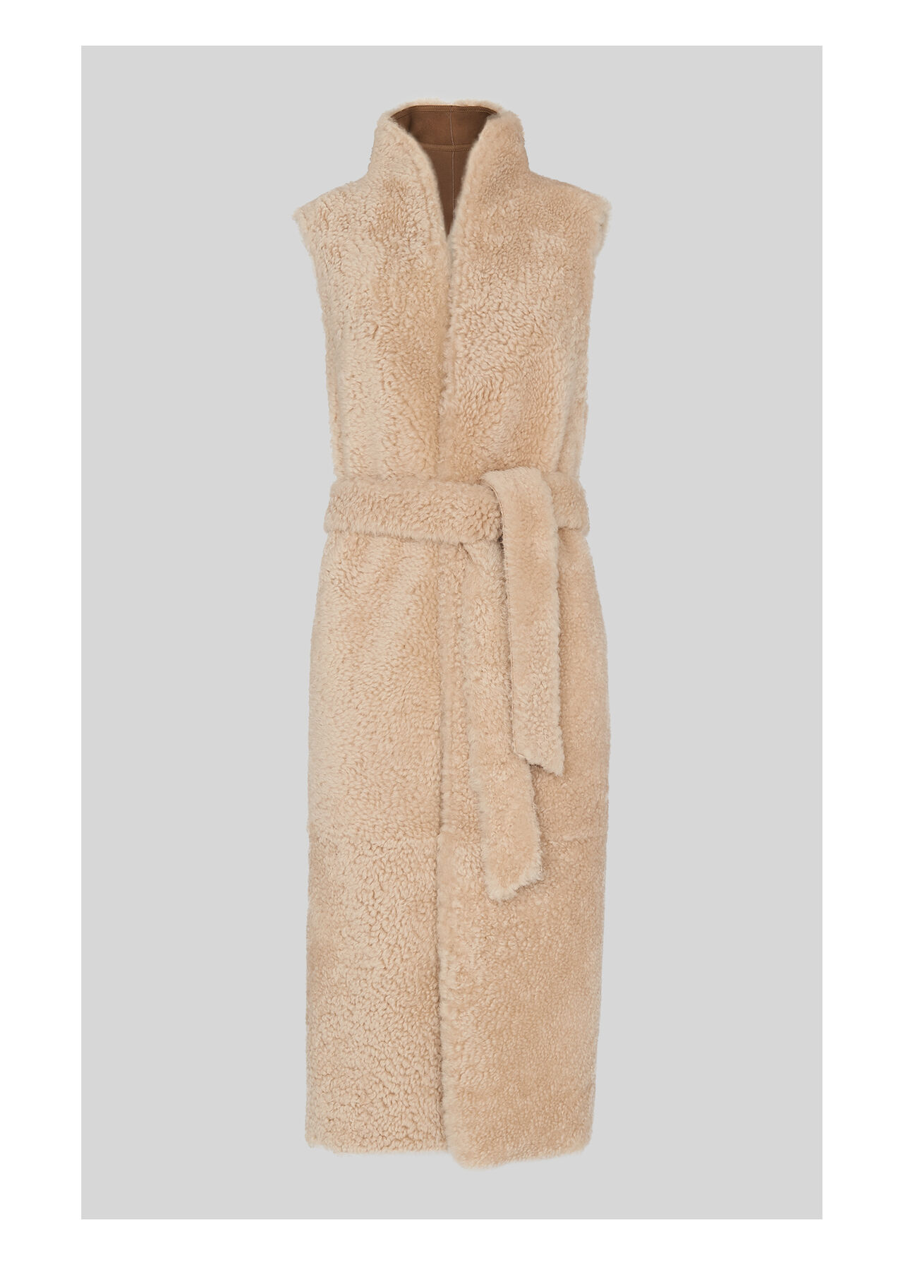 Sheepskin Belted Borg Gilet